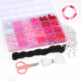 480pcs Boxed Pony Beads Kits Big Hole Letters Acrylic Spacer Beads
