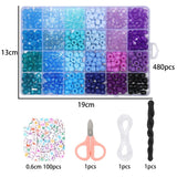 480pcs Boxed Pony Beads Kits Big Hole Letters Acrylic Spacer Beads