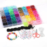 480pcs Boxed Pony Beads Kits Big Hole Letters Acrylic Spacer Beads
