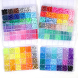 480pcs Boxed Pony Beads Kits Big Hole Letters Acrylic Spacer Beads