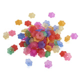 100pcs Flower Bead Caps for Jewelry Making DIY - Frosted Acrylic End Caps