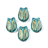 50PCS Acrylic Flower Beads Metal Enlaced Bead for Jewelry Making DIY
