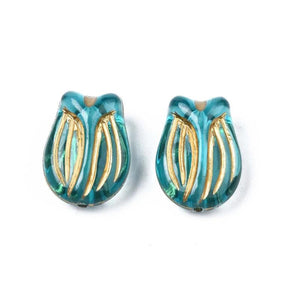 50PCS Acrylic Flower Beads Metal Enlaced Bead for Jewelry Making DIY
