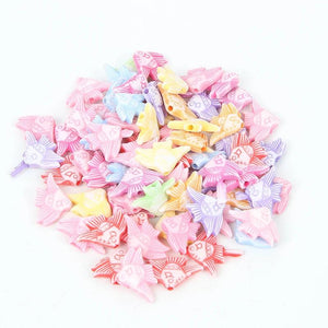 100Pcs Mixed Fish Acrylic Beads 16x10mm Jewelry Making Spacer Beads