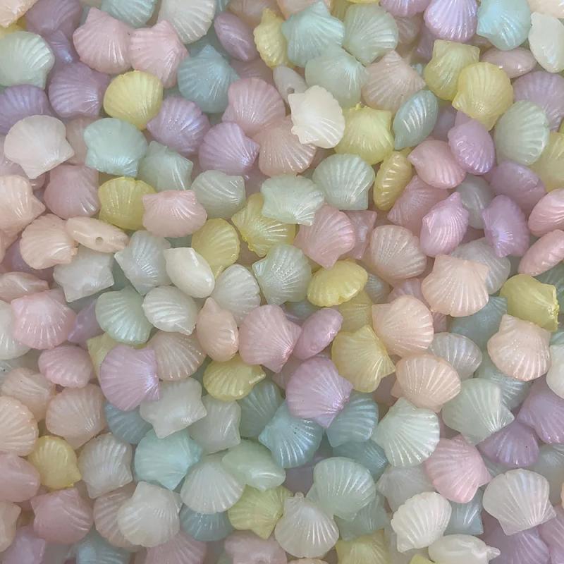 20Pcs Colorful Shell Shape Beads for Jewelry Making DIY Bracelets