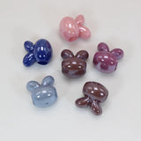 50 Mixed Acrylic Bunny Rabbit Head Beads 16mm Big Hole