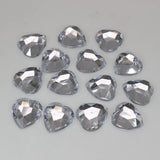 100 Clear Acrylic Heart Rhinestone Button 16mm Sew on beads