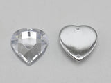 100 Clear Acrylic Heart Rhinestone Button 16mm Sew on beads