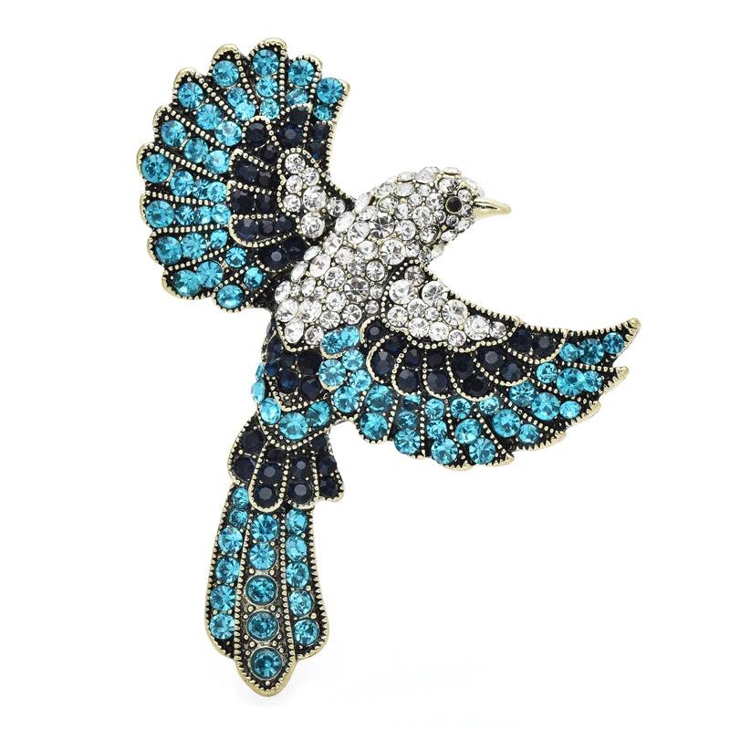 Rhinestone Flying Bird Brooch Pin for Women Unisex Beauty