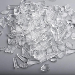 50g Mixed Transparent Leaf Flower Pendants Charms Czech Glass Loose Beads