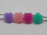 50 Mixed Jelly Acrylic Flower Button Beads 19mm Double Hole