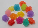 50 Mixed Jelly Acrylic Flower Button Beads 19mm Double Hole