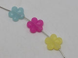 100 Mixed Jelly Acrylic Faceted Flower Charm Beads 14mm