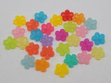 100 Mixed Jelly Acrylic Faceted Flower Charm Beads 14mm