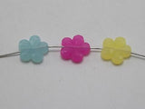 100 Mixed Jelly Acrylic Faceted Flower Charm Beads 14mm