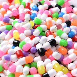 100pcs 6x12mm Mixed Pill Beads for DIY Phone Pa