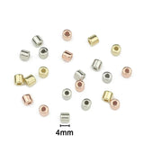 100Pcs 4x4mm Cylinder Plated CCB Beads Spacer DIY Jewelry Making