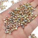 100Pcs 4x4mm Cylinder Plated CCB Beads Spacer DIY Jewelry Making