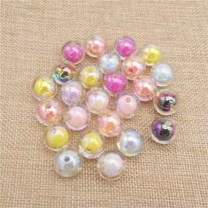 30PCS 16mm Acrylic Double Round Beads Random Spacer Loose Beads