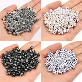 200pcs 5mm Acrylic Spacer Beads Letter Square Alphabet Jewelry Making DIY