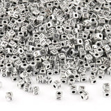 200pcs 5mm Acrylic Spacer Beads Letter Square Alphabet Jewelry Making DIY