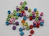 250 Assorted # Cube Beads 6X6mm