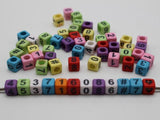 250 Assorted # Cube Beads 6X6mm