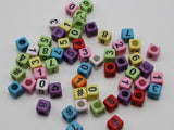 250 Assorted # Cube Beads 6X6mm