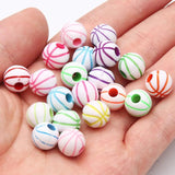 20pcs/Lot Basketball Acrylic Beads Spacer Beads For DIY Jewelry Making 12mm