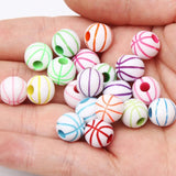 20pcs/Lot Basketball Acrylic Beads Spacer Beads For DIY Jewelry Making 12mm