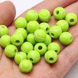20pcs Green Tennis Acrylic Spacer Beads DIY Jewelry Making 12mm
