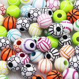 20pcs Green Tennis Acrylic Spacer Beads DIY Jewelry Making 12mm