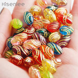 Acrylic Mixed Ellipse Golden Decorative Bead 100pcs/bag DIY