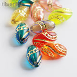 Acrylic Mixed Ellipse Golden Decorative Bead 100pcs/bag DIY