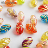 Acrylic Mixed Ellipse Golden Decorative Bead 100pcs/bag DIY
