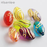 Acrylic Mixed Ellipse Golden Decorative Bead 100pcs/bag DIY
