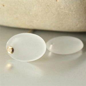 30pcs Matte Clear Oval Acrylic Beads 20mmx14mm Z142