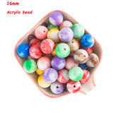30/50Pcs 16MM Acrylic Round Beads Jewelry Making DIY Bracelet Necklace