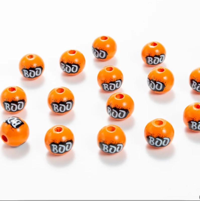 16mm Halloween Boo Wooden Beads DIY Custom All Saints'Day Party Bead