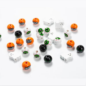 16mm Halloween Boo Wooden Beads DIY Custom All Saints'Day Party Bead