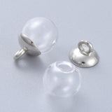 100Pcs Stainless Steel Bead Cap Pendant Bails for Jewelry Making 7x8mm