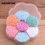 7 2mm Czech Glass Seed Beads Belt Box Set Charm Kit Seedbeads
