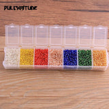 7 2mm Czech Glass Seed Beads Belt Box Set Charm Kit Seedbeads