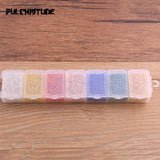 7 2mm Czech Glass Seed Beads Belt Box Set Charm Kit Seedbeads
