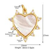 Heart Shape Mother of Pearl Pendant Charm, DIY Necklace Accessories