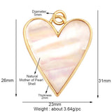 Heart Shape Mother of Pearl Pendant Charm, DIY Necklace Accessories