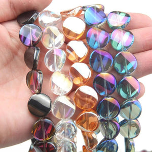 38PCS Twisted Flat Round Beads for Jewelry Making 16mm