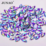 100pc Pink AB Sewing Rhinestones 7*15mm Flat Back Horse Eye Strass Crystal