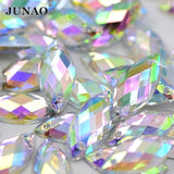 100pc Pink AB Sewing Rhinestones 7*15mm Flat Back Horse Eye Strass Crystal