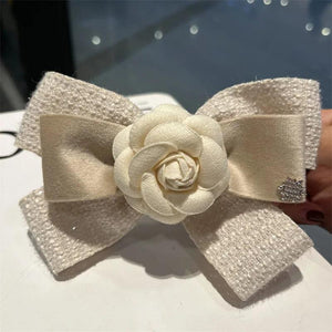 Fabric Bow Brooches for Women Camellia Flower Shirt Cravat Collar Pins